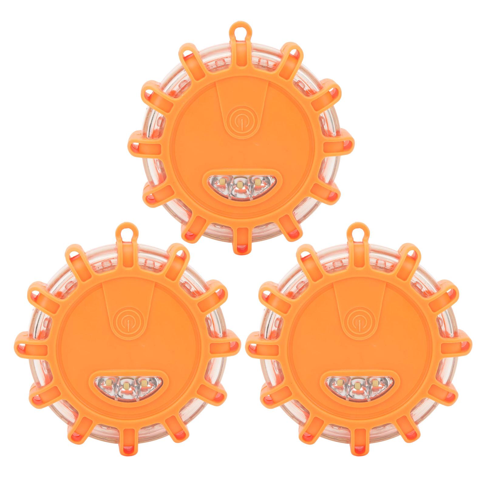 

3 шт. светодиодных дорожных фонарей, 9 режимов, водонепроницаемые, ударопрочные, дорожные предупреждающие огни оранжевого цвета