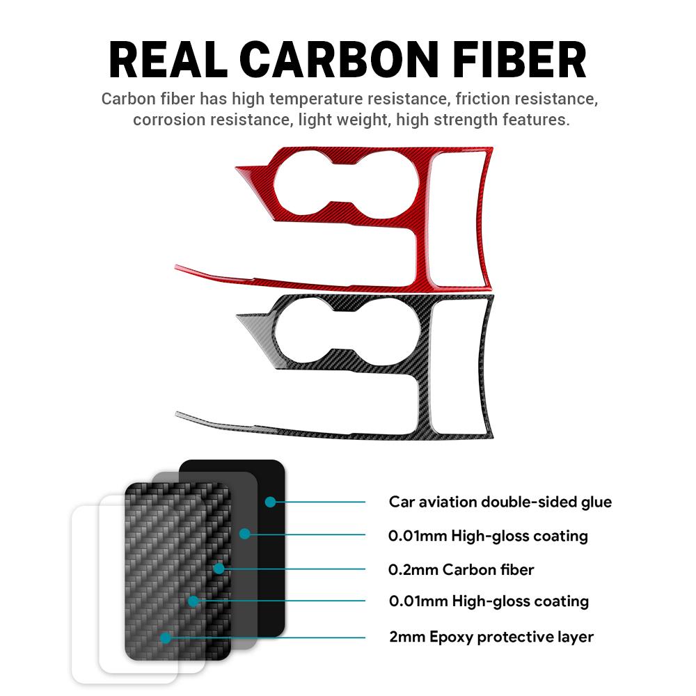 Real Soft Carbon Fiber Sticker For Kia Sportage 2017 2018 2019 2020 2025 LHD Car Gear Shift Water Cup Panel Interior Trim