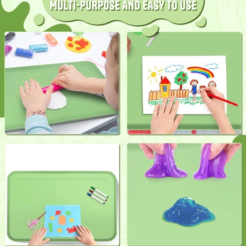 Washable Kids Art Pad Silicone Art Board Travel Friendly Painting Mat For Children Creativity
