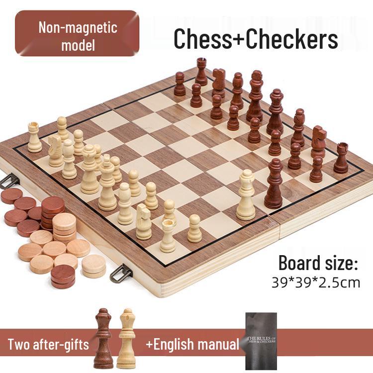 

Магнітний Двокомпонентний Складний Дерев яний Набір для Навчальної Гри в Шахи та Шашки