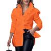 Abstract Print Puff Sleeve Ruffle Collar Women's Shirt