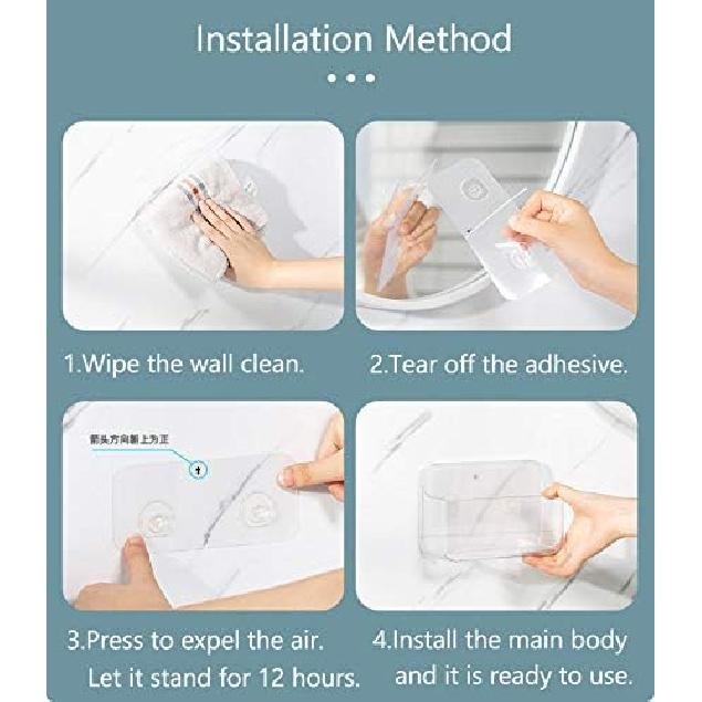 Plastic Wall Mount Organizer Rack Shelf Container Bin Storage Box Holder Basket Hanging Walls/Doors Free Punch for Kitchen, Bathroom, Cabinet,