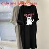 Summer Cartoon Pattern T Shirt Dress With Relaxed Fit For Casual Women