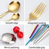 24Pcs Stainless Steel Dinnerware Set Kitchen Green Gold Cutlery Set Knife Fork Spoon Flatware Tableware Minimalist Silverware