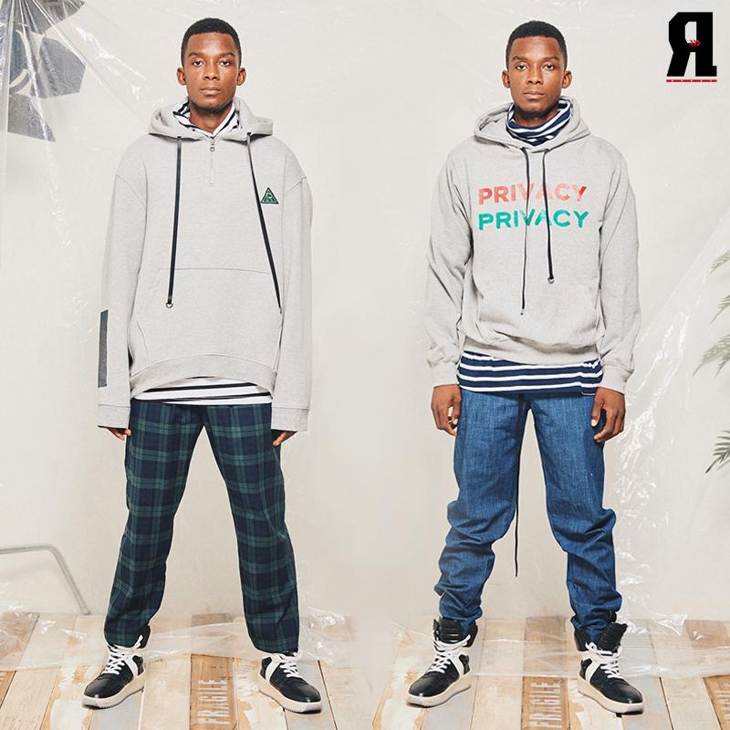 Rnot R Half Zipup Hoodie(Gr) + Privacy Hoodie(Gr) Gray