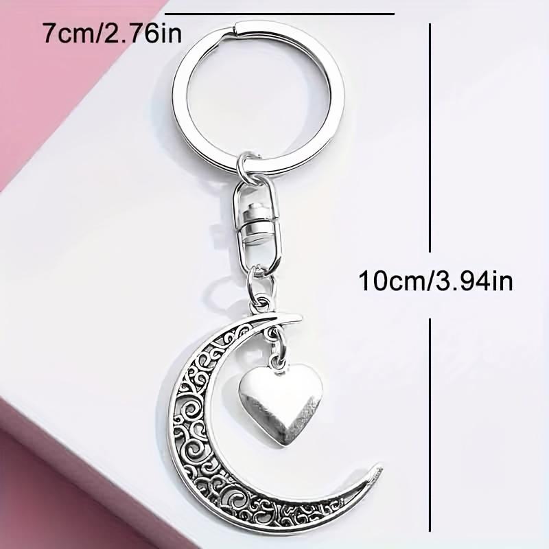 Moon Love Star Keychain (4PCS) – Alloy Charm Pendant for Bags & Cars, Fashion Accessories