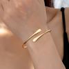 Metal Surround Two Ends Squashed Metal Open Arm Ring Bracelet Punk Simple Earrings Jewelry