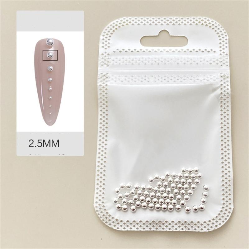 Multi-Size Nail Caviar Beads Micro 3D Nail Art Decorations Mini Metal Nail Beads Nails Jewelry DIY Nail Designs Gifts