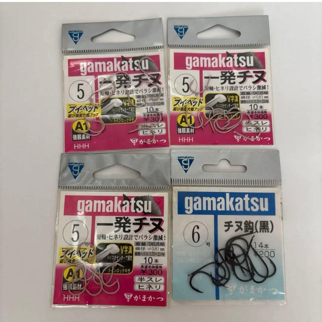 Used Gamakatsu A1 Ippatsu Chinu No. 5 x 3P (unused item), with bonus Chinu needle No. 6