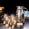 Home Colorful Cold Water Bottle Large Capacity High Borosilicate Glass Tea Set Cooler Teacups Water Cup Mugs