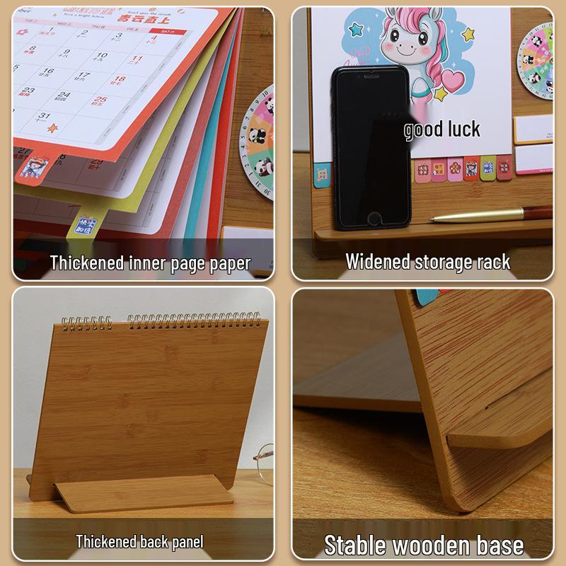 2025 Minimalist Desk Calendar & Memo Notebook - Creative Self-Discipline and Check-In Planner Ornament.