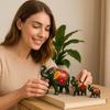 Paper Mache Elephant Showpiece, Standard, Green, 3 Piece, Home Decor, Cultural, Traditional, Festive