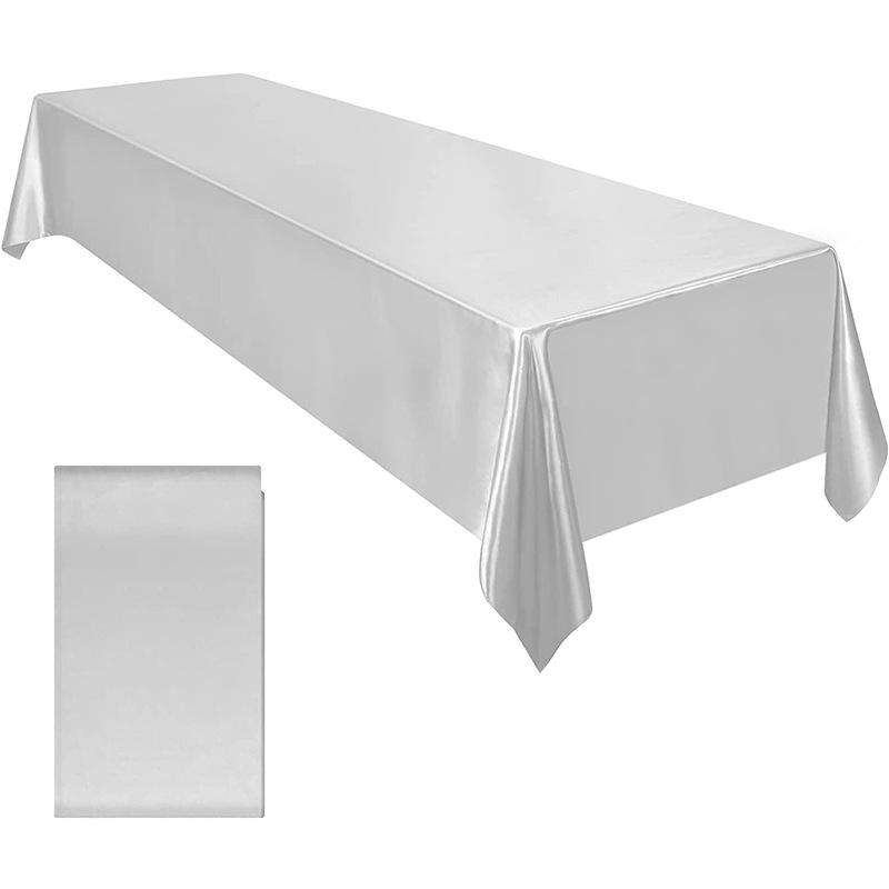 Rectangle Wedding Satin Tablecloth Light Luxury Cotton and Linen Satin Tablecloth Wedding Table Cloth Banquet Decor 147x260cm