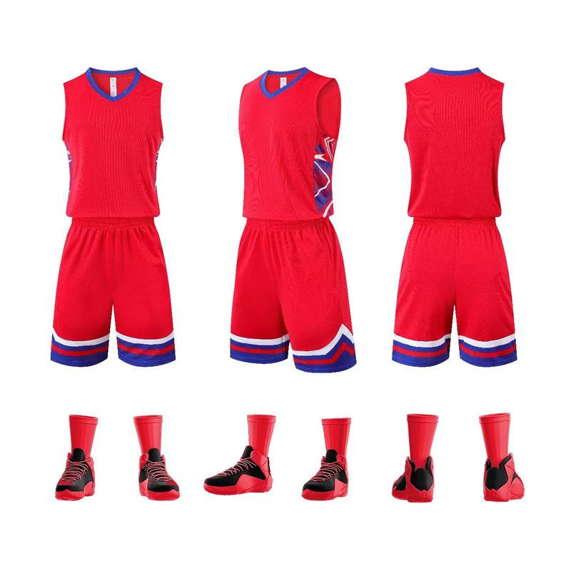 Summer new basketball jersey set, training camp training jersey, student running fitness jersey, breathable and printable number