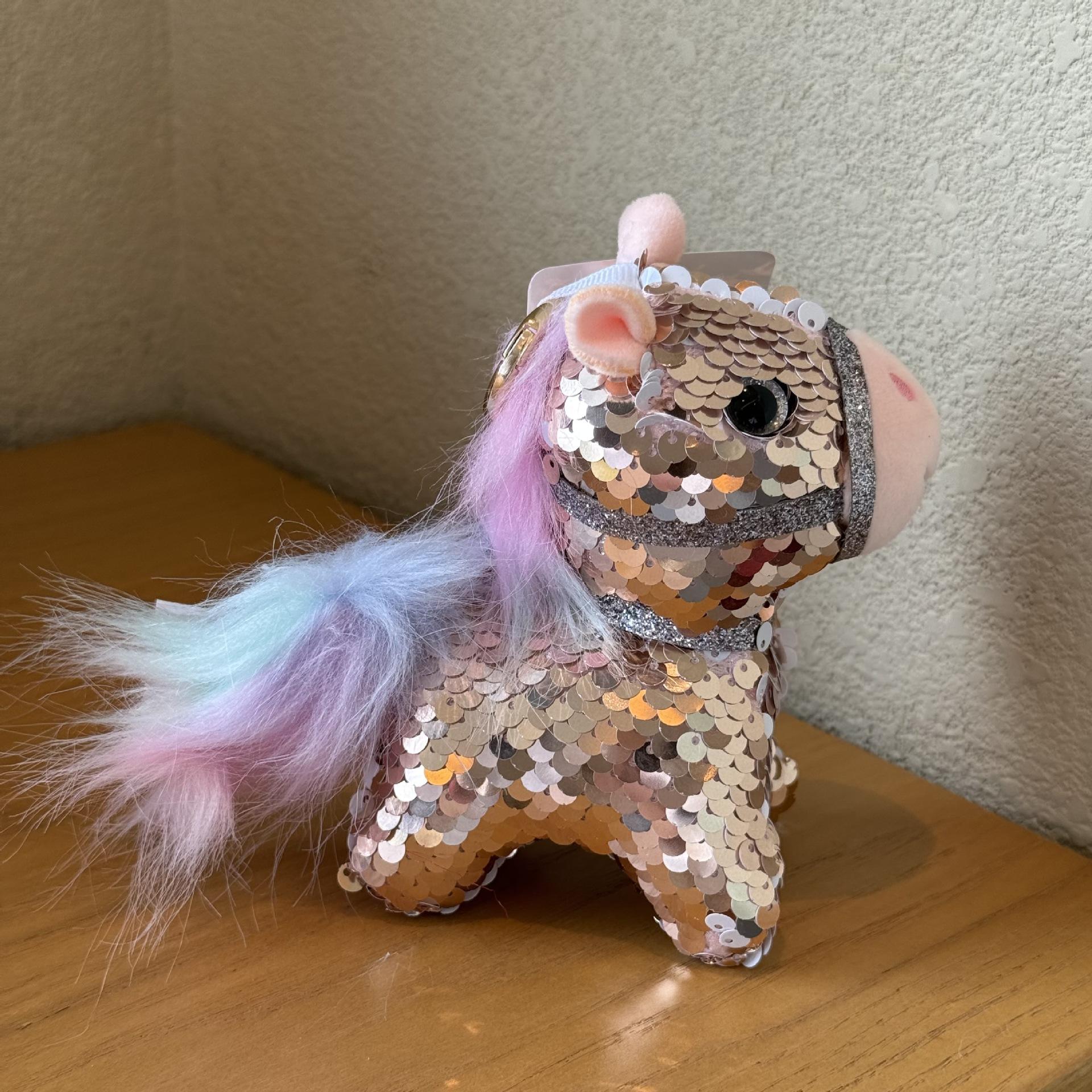 

Креативний плюшевий кулон у вигляді коня з паєтками, талісман року Коня, імітація фантазійного коня, брелок-лялька в подарунок 12cm