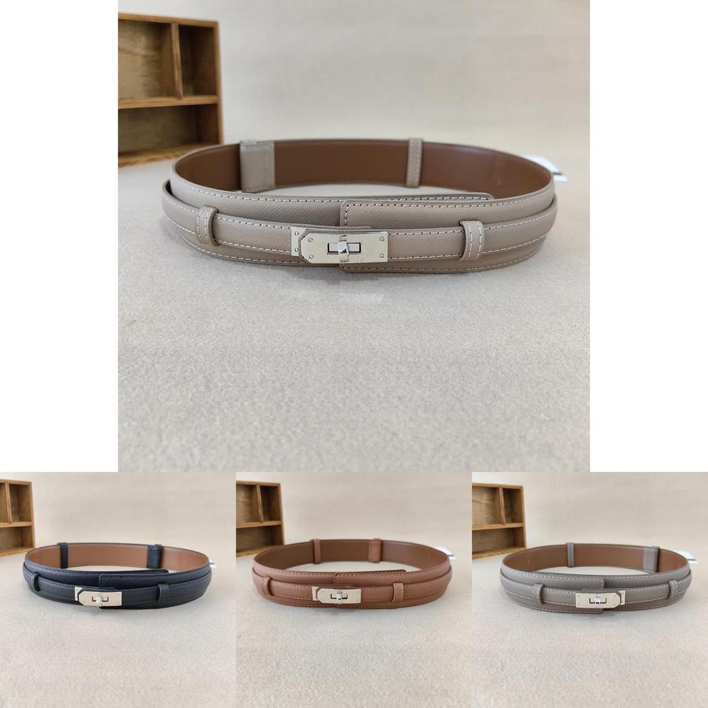 Genuine Twolayer Cowhide Leather Belt For Women With Alloy Buckle For Casual Wear