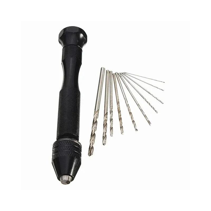 

Мини-набор инструментов с черным ручным спиральным сверлом 10 шт. спиральные сверла для жареного теста для деревообработки сверление вращающихся отверстий в дереве инструменты Mini T