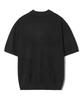 TRILLION Washable Boucle Collar Short Sleeve Knit (Pure Black)
