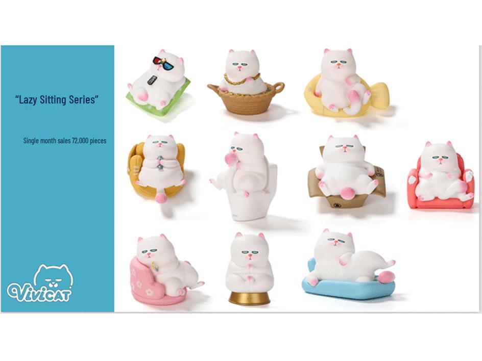 Vivicat Cat Plush Toy - Lazy Cat Pillow Pendant & Waist Support, Birthday Gift