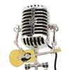 Vintage Microphone Guitar Robot Table Lamp Aluminum Retro Metal Robot Night Light for Bedroom Desk H