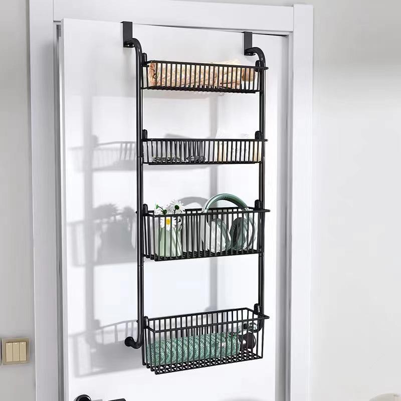 No-Drill Door Hanging Basket Organizer - Multi-Layer Storage Rack for Bathroom