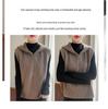 Elegant Half-Zip Hooded Knit Vest: Women's Sleeveless Lapel Cardigan Sweater - Loose and Warm Layering Top