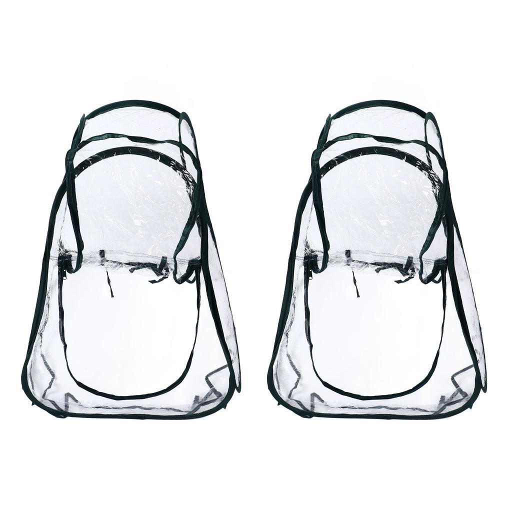 2pcs Mini Greenhouse Pop Up Flower House Folding Plant Greenhouse Rainproof Small Garden Greenhouse