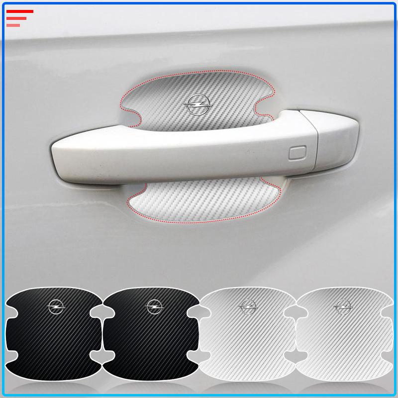 4PCS Carbon Fiber Car Door Handle Protection 3D Sticker Accessories For Opel Astra C G H Insignia J K Zafira B Corsa Vectra C Corsa C
