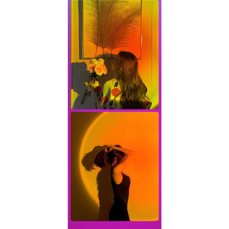 Sunset Lights USB Floor Sunset Lights Aura Lights Rainbow Background Projection Decoration Dusk Internet Celebrity Sunset Lights