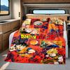 1 buc. Pătură din flanelă cu imprimeu Son Goku, Calitate înaltă, Pentru toate anotimpurile, Decor pentru casă, Căldură și confort, Perfectă pentru cadouri de Crăciun