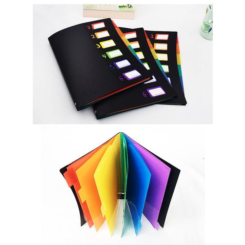 

Multi-Tier Student Rainbow Pp File Folder [6 Grids] Black [Rainbow Inner Pages]