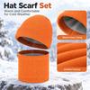 Stretch Knitted Winter Hat Solid Color Pullover Hat Neck Warmer  Outdoor Cycling Skiing
