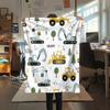 1Pc Cute Vehicle Print Flannel Blanket, High Quality Comfortable for All Seasons, Home Decor, Warmth and Comfort, Perfect for Christmas Gifts W45