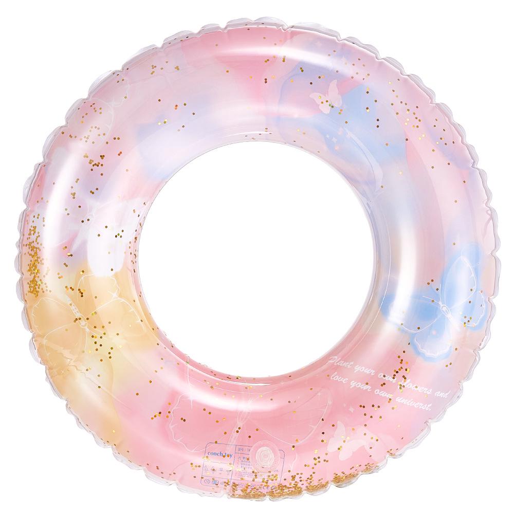 Anello gonfiabile da nuoto rétro a righe ispessito per bambini Xiao Lü - Design Oliva e Fiore di Ciliegio