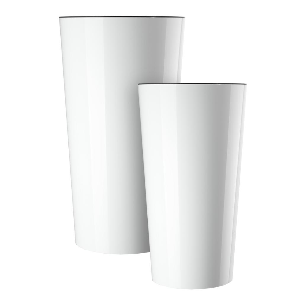 KADAX Doniczka Donica Na Kwiaty 26cm Osłonka Z Wkładem Kwietnik Plastikowa Biała