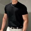 Mens Solid Color American Style Casual Fitness Quick Dry Short Sleeve Base T Shirt