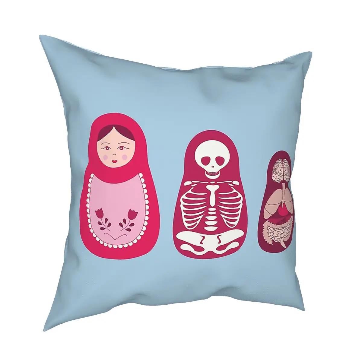 

Наизнанку Русские Матрешки Наволочка Полиэстер Декоративная Подушка Модные Наволочки 66x66cm чёрный