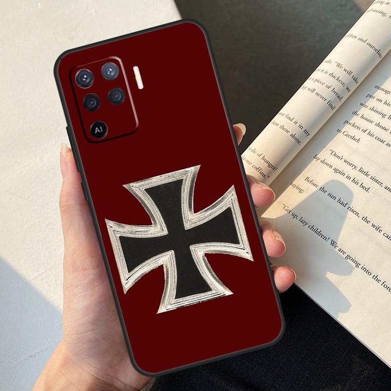 

German 1870 Gott mit Uns Iron Cross Case For Oppo A54 A74 A94 A17 A57 A77 A76 A16 A96 A18 A60 A80 A40 A38 A58 A78 A98 A15 A5 Pro OPPO A58 4G