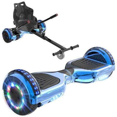 RCB Hoverboard + Kart 2-in-1 6.5 Inches Bluetooth and LED – Adjustable Karting – Blue/black – Ideal Gift for Children
