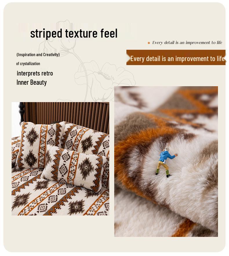 Bohemian Plush Sofa Cushion - Non-Slip, Winter-Ready, Thickened Cover 2025