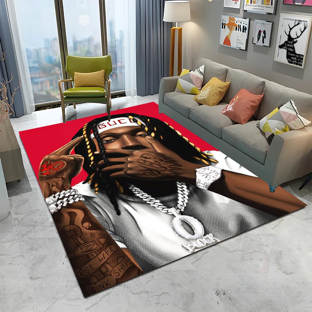 Legendární Hvězda Hip Hopový Rapper Umělecký Koberec Kobereček pro Domov Obývací Pokoj Ložnice Pohovka Dekorace Předložka, Dětský Hrací Koberec Protiskluzová Podložka na Podlahu