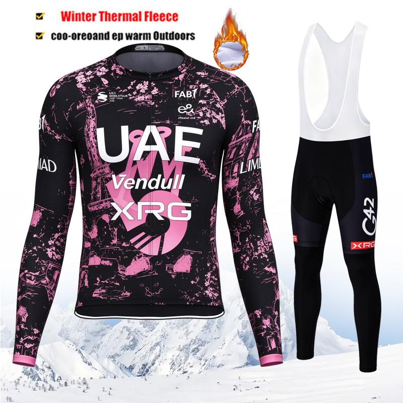 2027 UAE Team Winter Thermal Fleece Cycling Jersey Set Long Sleeve Bicycle Clothing MTB Bike Wear Maillot Ropa Ciclismo Cycling