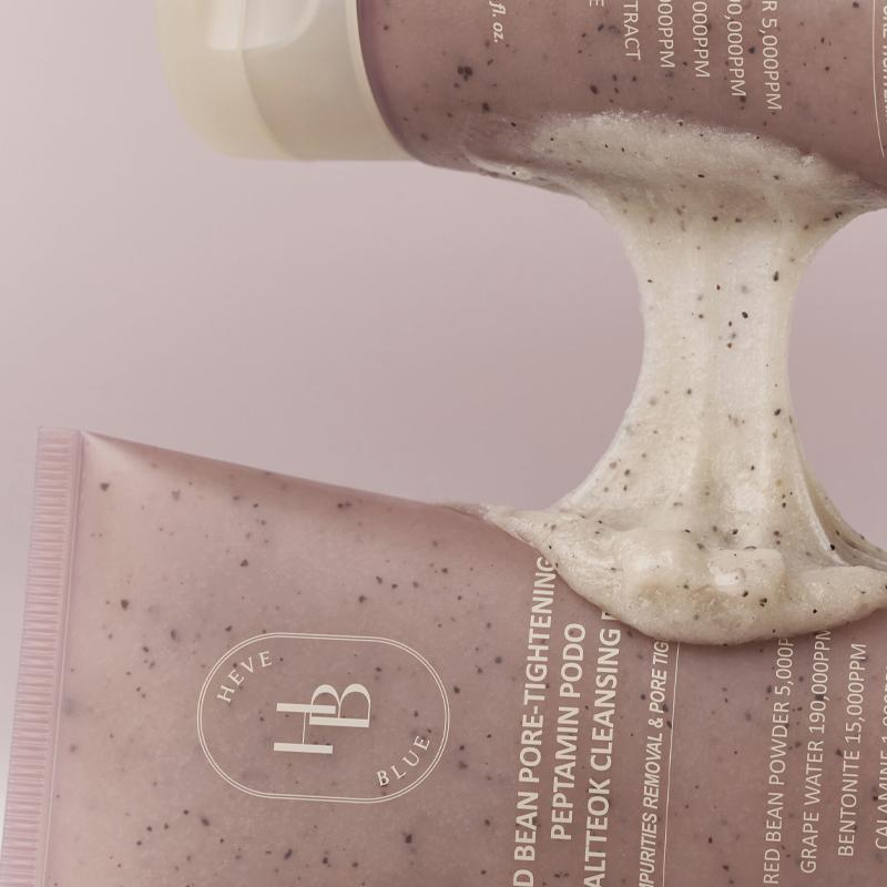 [HEVE BLUE] Red Bean Pore-Tightening Peptamin Podo Chaltteok Cleansing Foam 100ml