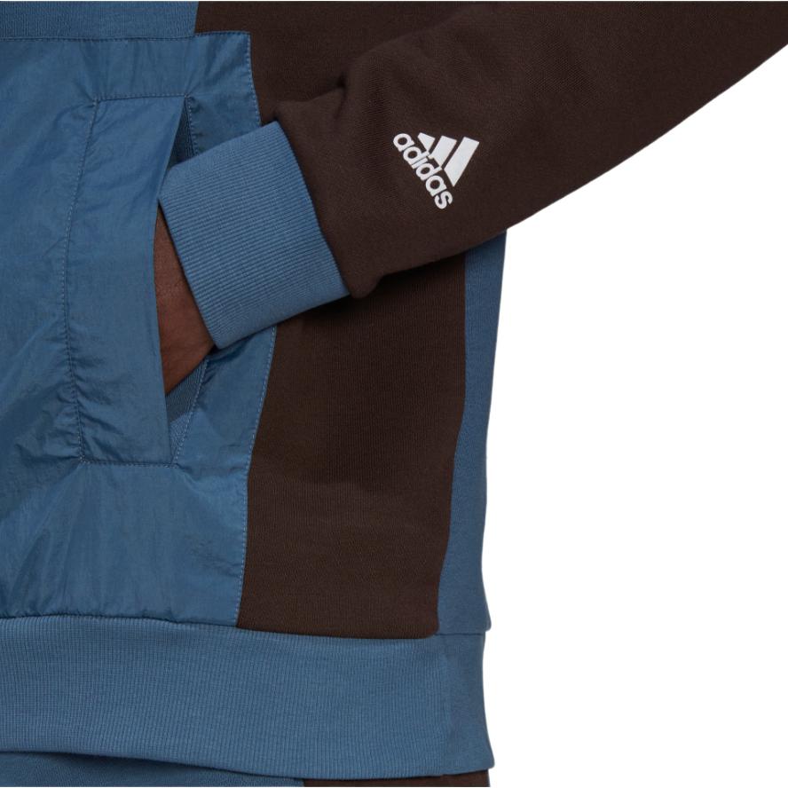 Adidas Color Block Logo Print Hoodie Men Tops Multi HZ9699