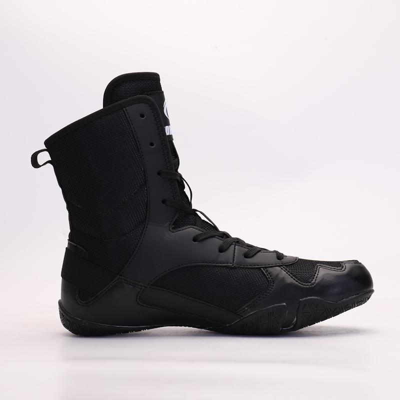 Free Sparring Wrestling Shoes for Men Elastic High-top Boxing Shoes Martial Art Shoes Gym Fitness Training-specific Sneakers