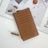 Women's Japanese Korean Style Multi-Card Cowhide ID Holder with Zipper Coin Purse
