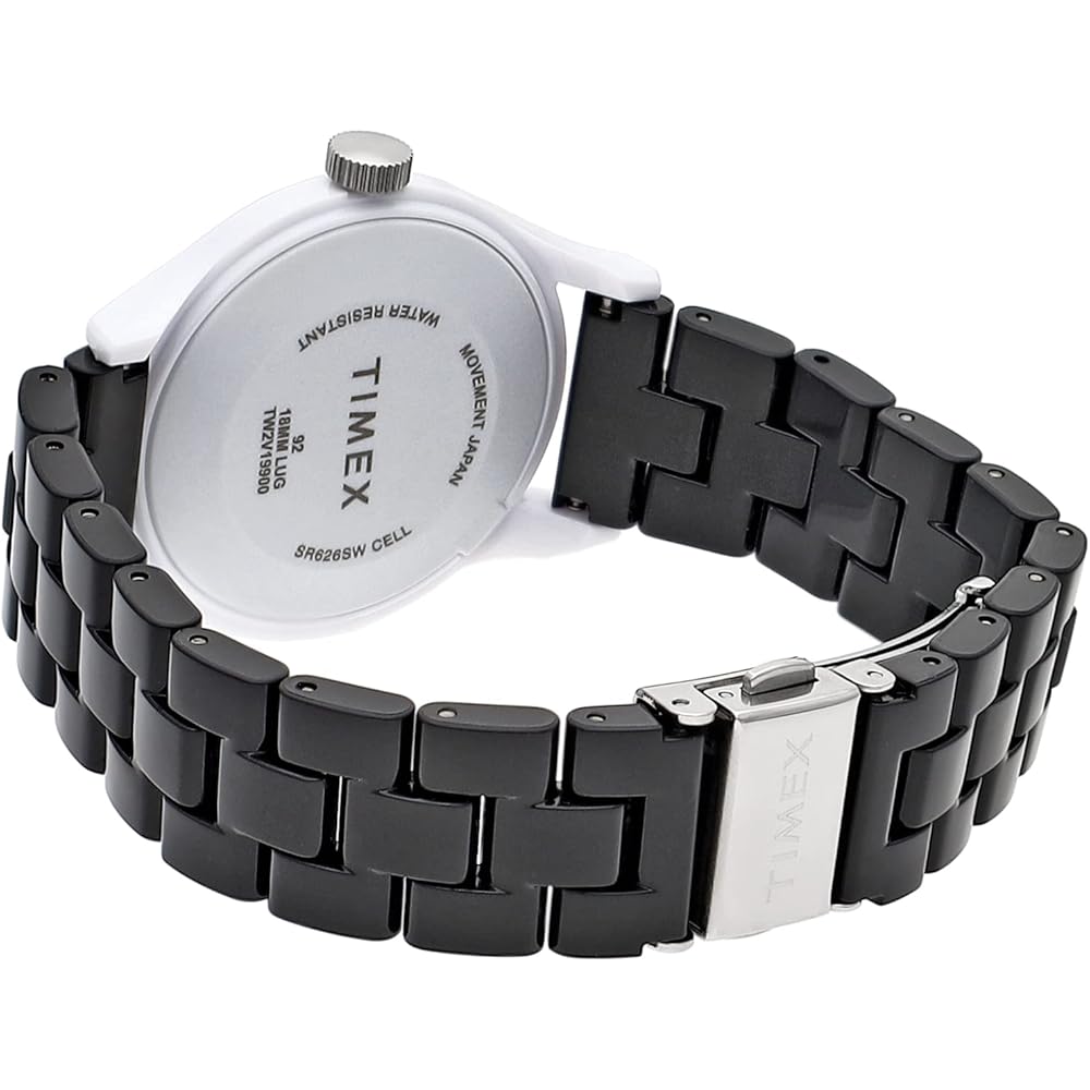 TIMEX Original Camper Classic Tile Collection Watch, White Dial, Resin Quartz, 36mm, America Watch TW2V19900-1, Unisex, Black