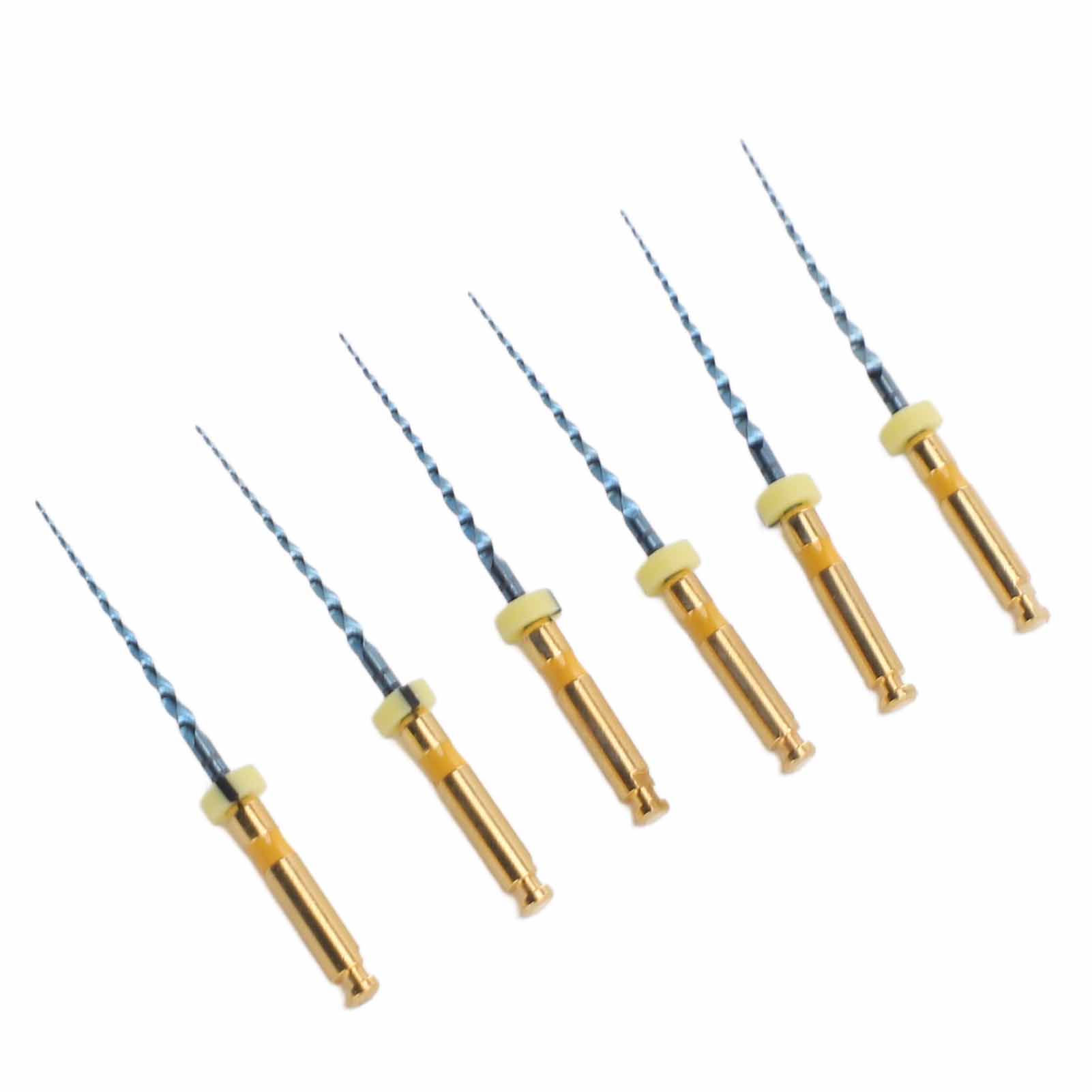 

6 шт. F1 Эндодонтические каналовые файлы Эластичный металл Портативный Устойчивый к ржавчине Набор эндодонтических файлов Золотой 0,98 дюйма 21mm / 0.83in