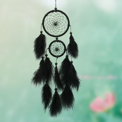 Feather Pendant Decoration Ornament Car Pendant Feather Wind Chimes Decor DIY Handmade Dream Catcher Material Kit