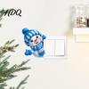 Easy Apply Socket Cover Cute Snowman Switch Sticker Self-Adhesive PVC Decorative Decal Blue And Plate Decor White Winter Theme Art for Living